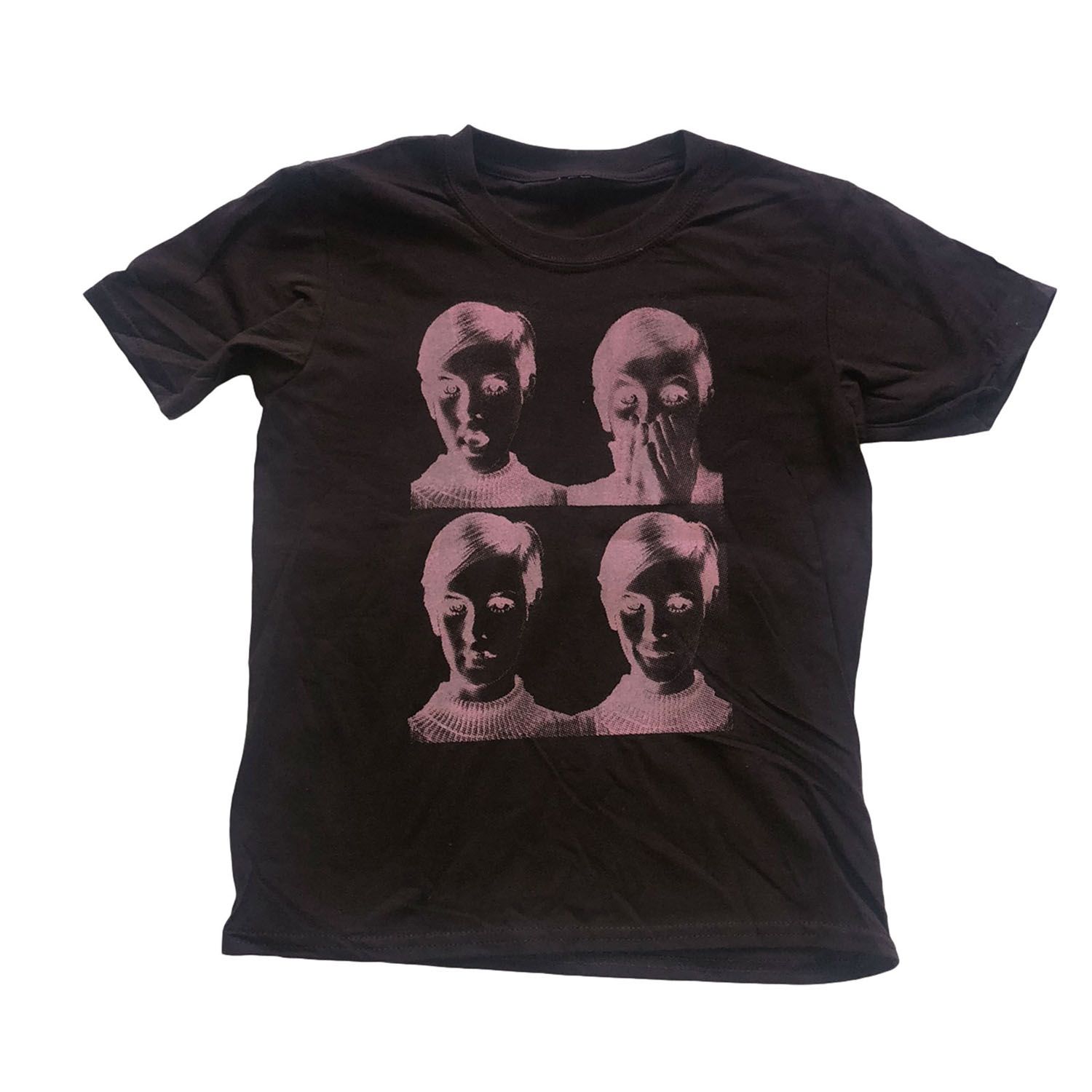 Women Summer Casual T-shirt, Adults Portrait Print Round Neck Short Sleeve Pullover