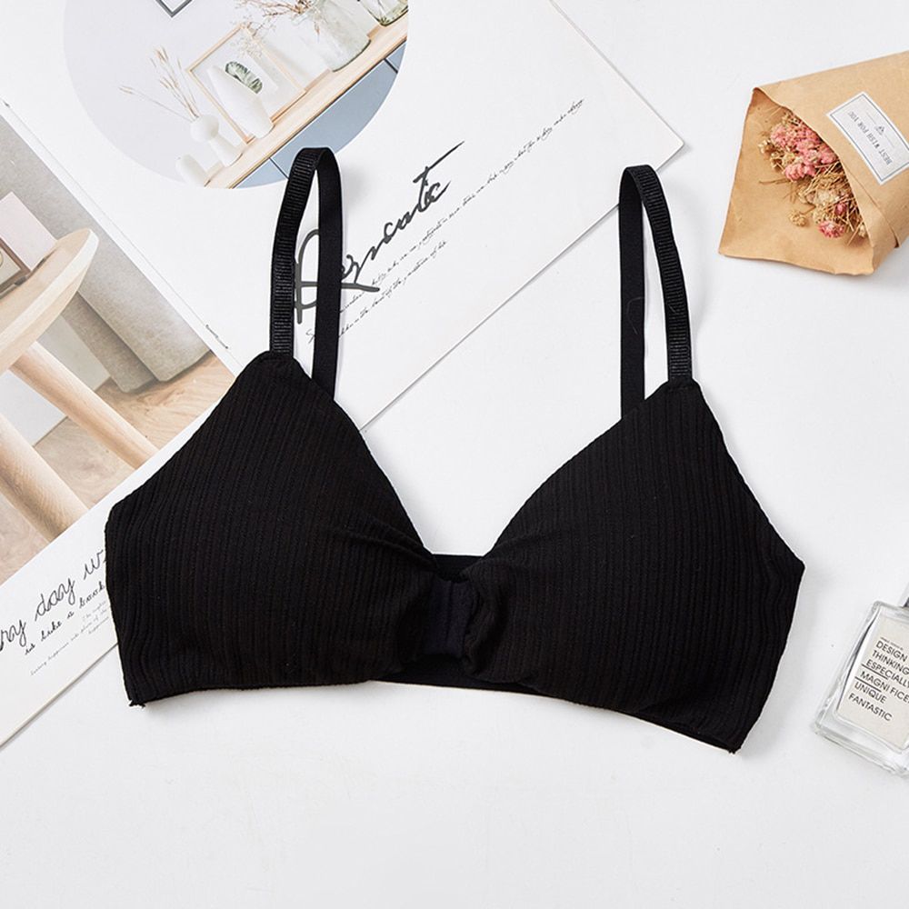 1PC  Bra Wire Free Push Up Female Bra Triangle Cup Lingerie Brassiere Seamless  Female Underwear Soft Cotton Bra