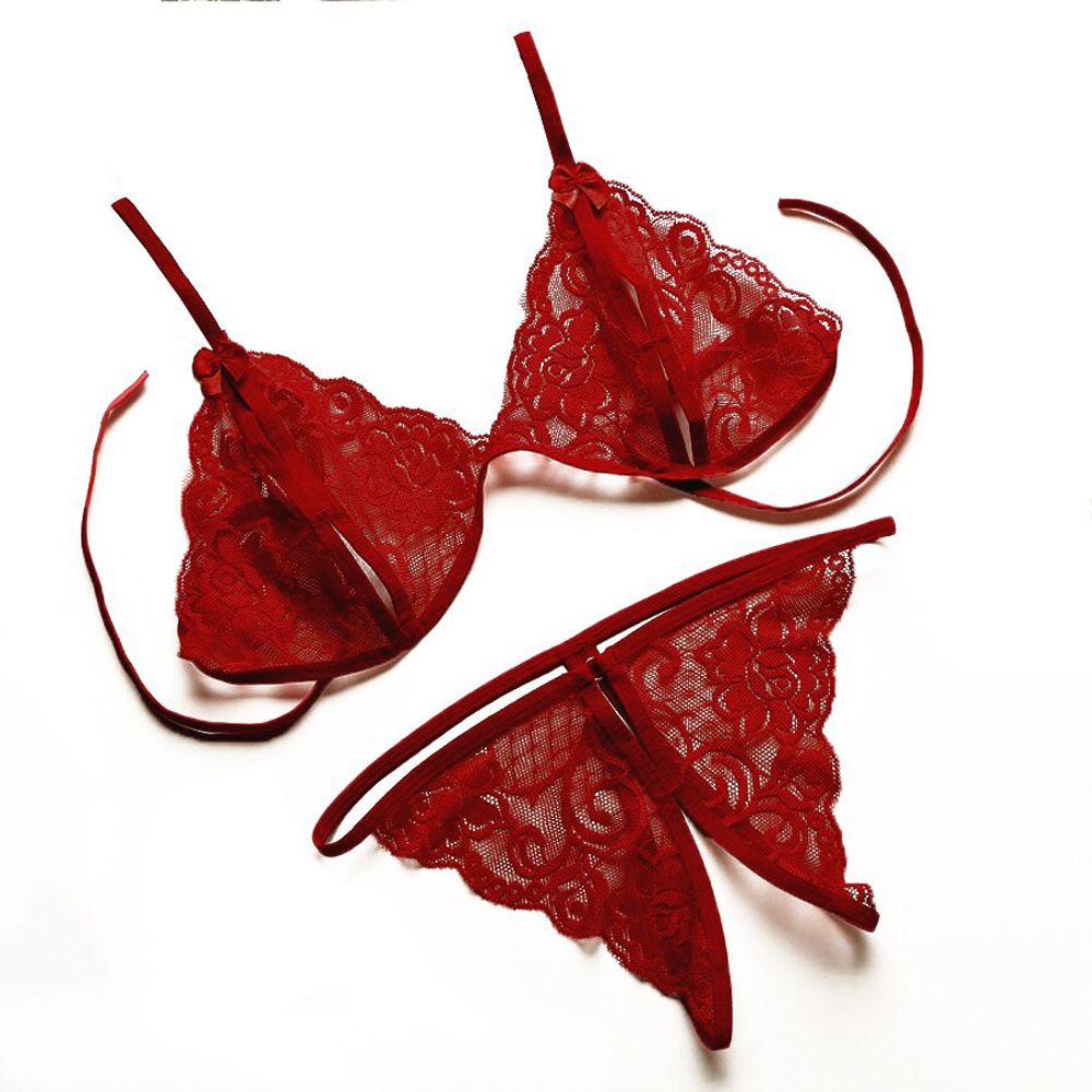 2Pcs Comfort Bras For Women Thin French Style Bralette  Bow V Neck Triangle Cup Wireless Push Up Seamless Lace Wire Free Bra