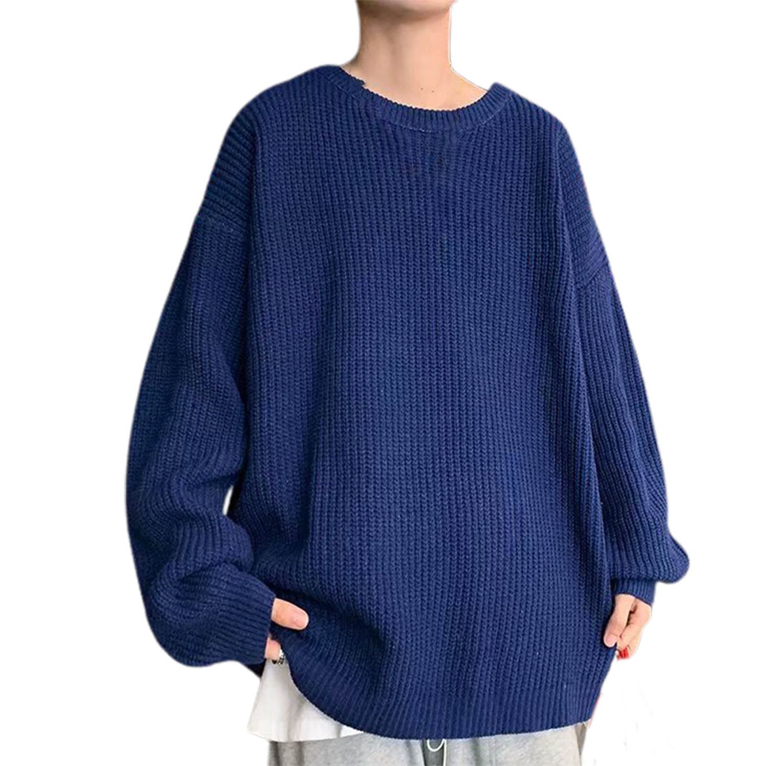 Spring Sweater Solid Color Thermal Men Sweater