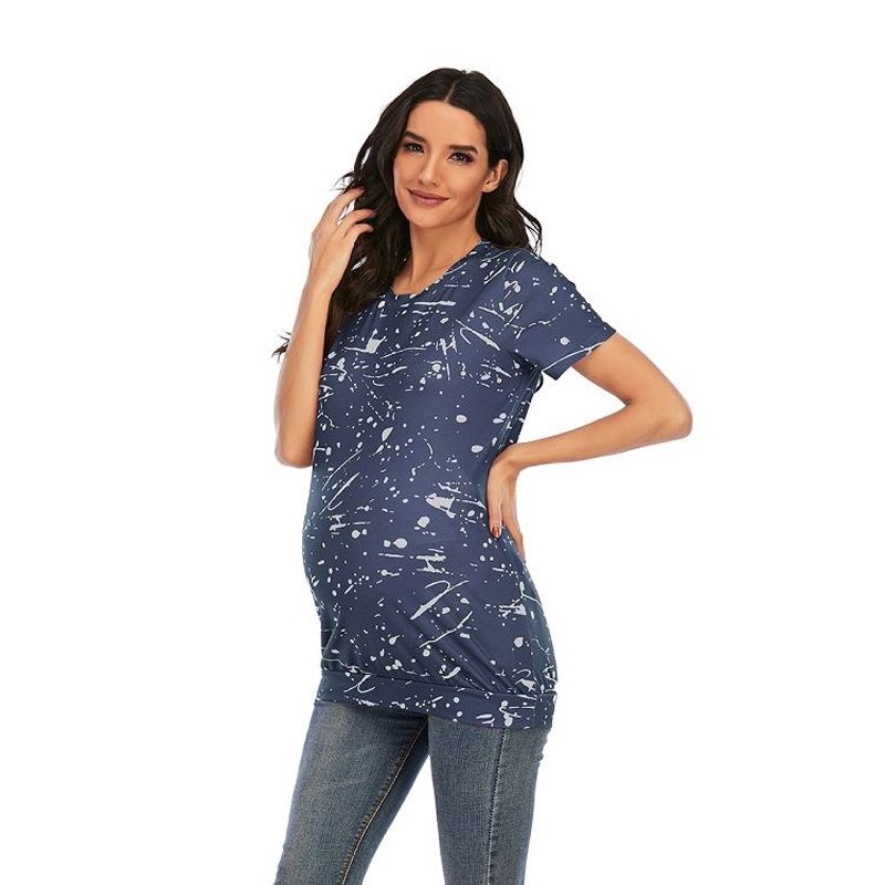 Tie-dye Short-sleeved T-shirt Plus Size Maternity Wear