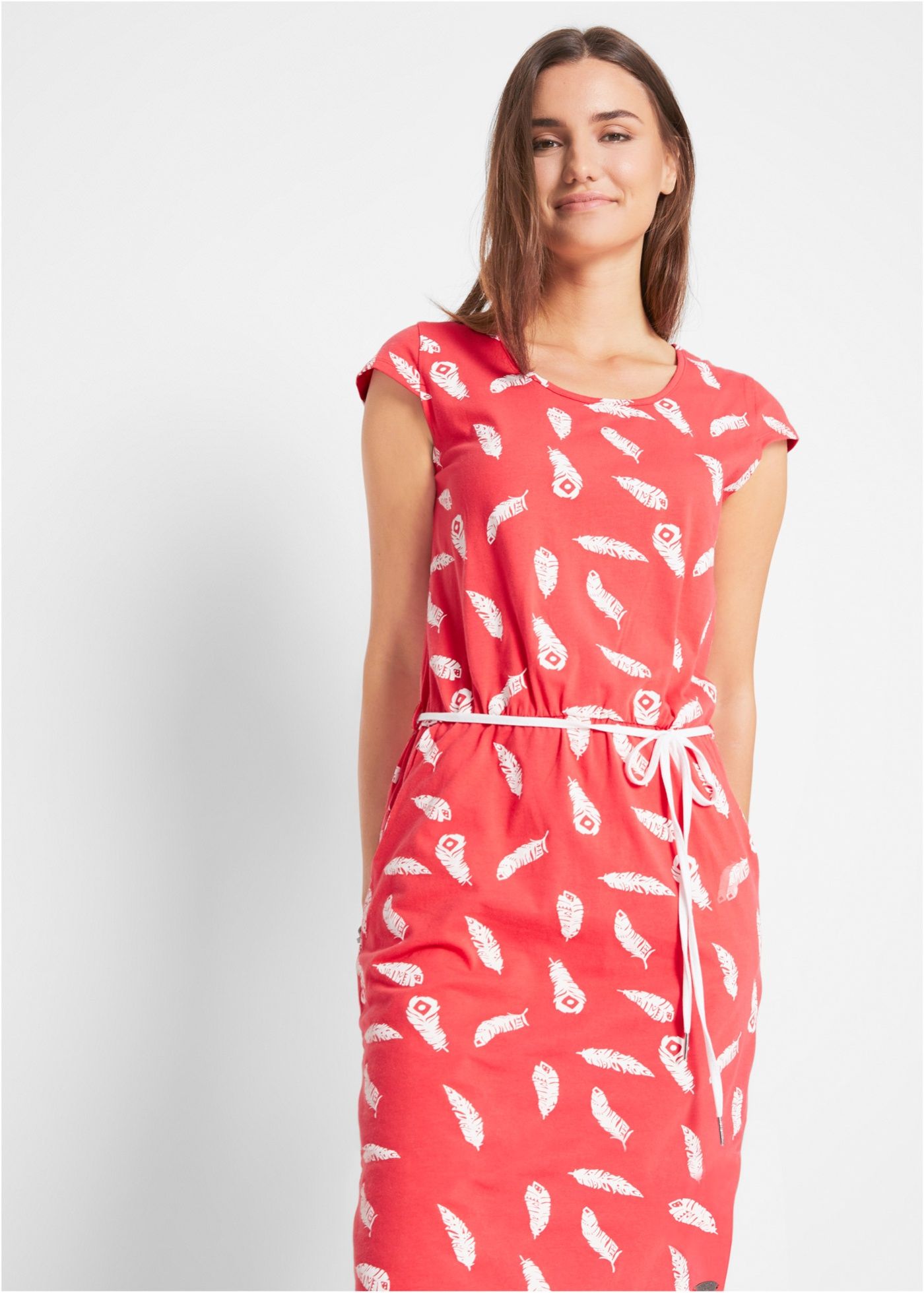 Ladies Casual Short Sleeve with elastic Waist  Summer Shirt Dress with Pockets/ladies tops