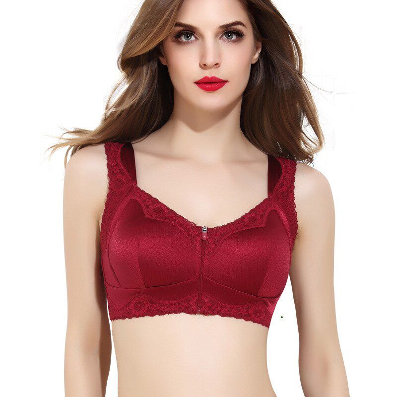 H9651 Full Cup Bra Underwear Mastectomy Surgical Resection Without Steel Ring Comfortable Bras Front Zipper Breathable Lace Bra