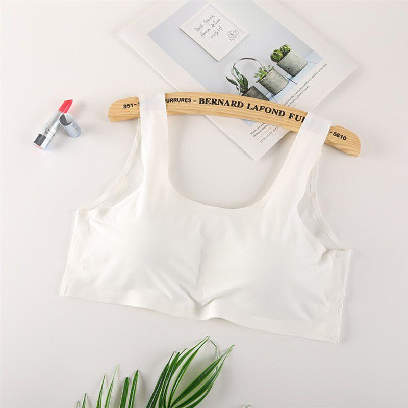 LERFEY Women Seamless Ice Silk Bra with Pads Ultra Thin Sleep Bras Wireless Padded  Underwear Vest Tops Plus size 4XL 5XL