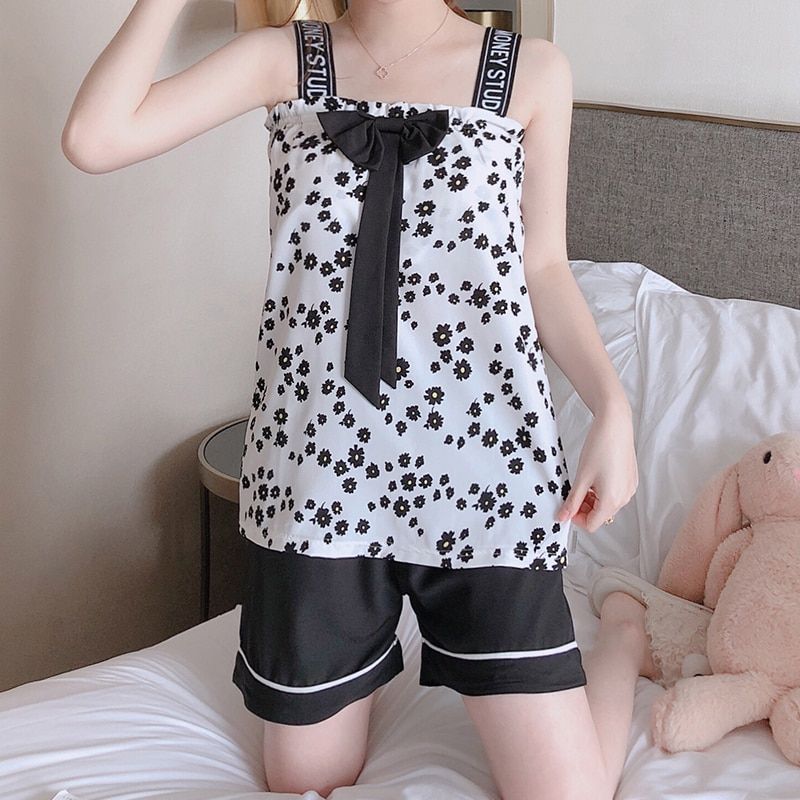 Short Sleeve Pajamas Set High Quality Thin Cotton 2Pcs Set Women Sleepwear y Homewear Women Pyjamas Set Short Pant