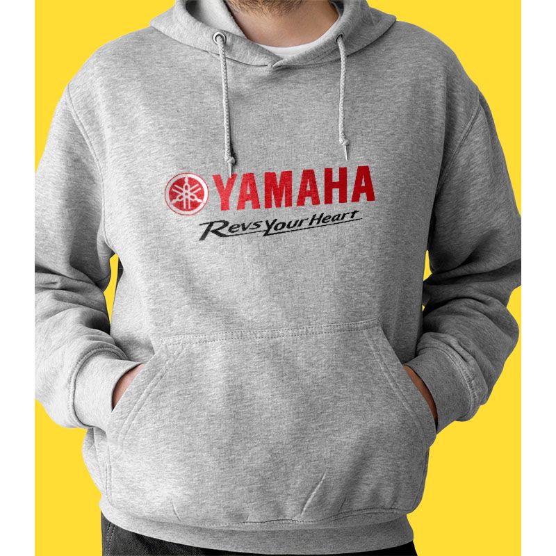 Premium Quality light ash Color Cotton Full Sleeve yamaha Hoodie for Men