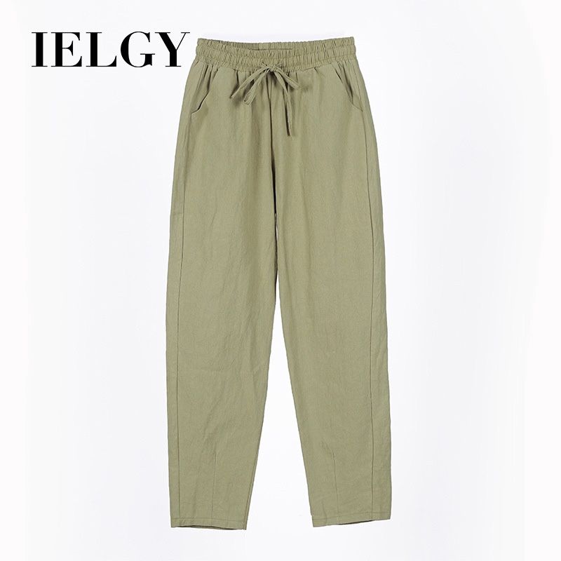 IELGY cotton casual pants harem pants loose nine points women's pants thin section trousers