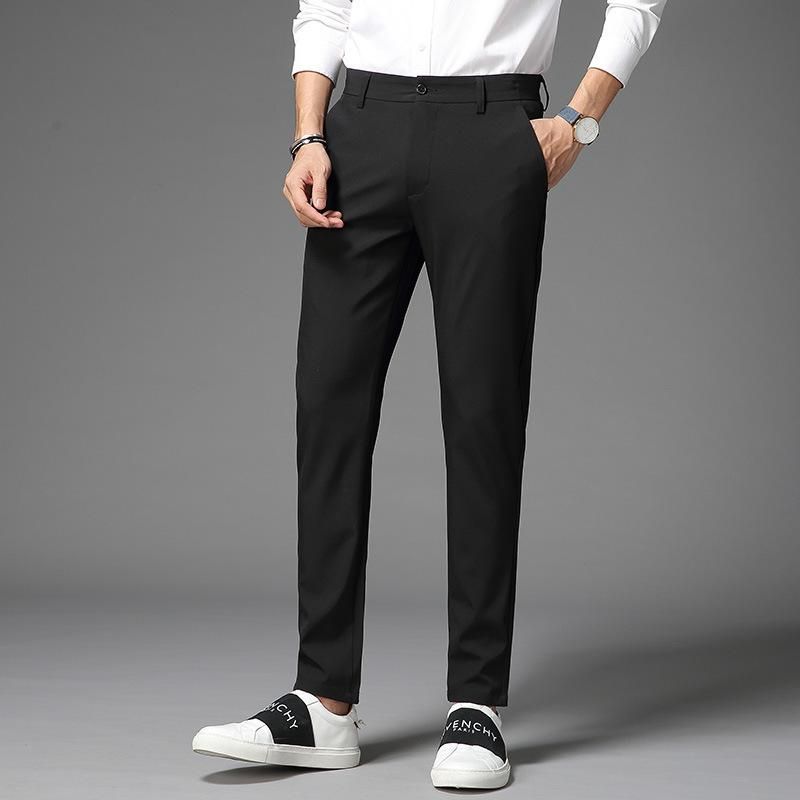 Size 28-36mens Suit Pants Spring Autumn Male Trousers Clothing Full Length Formal Soft Business Slim Man Dress Pant Clothes H45