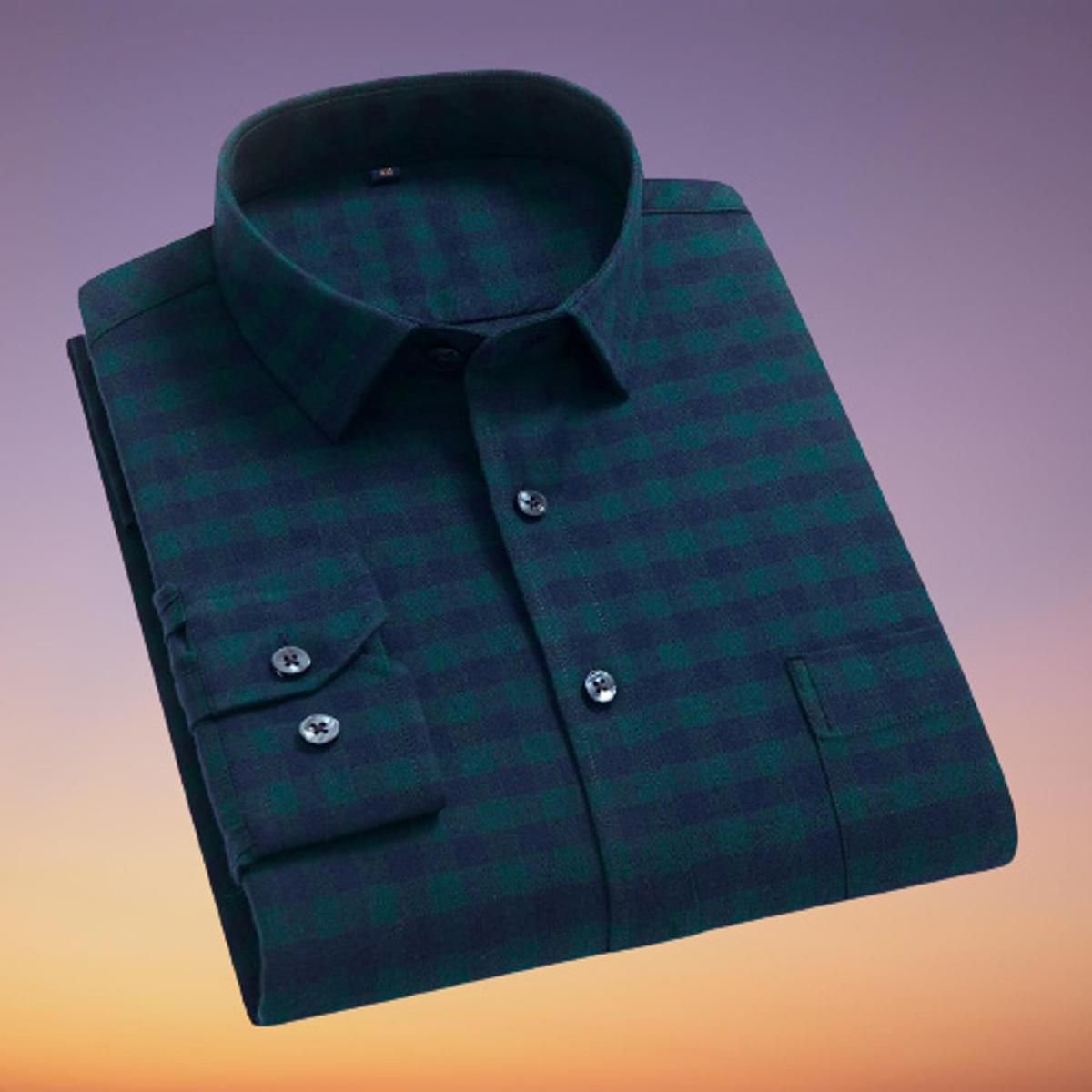 Long Sleeve Cotton Casual Shirt for Men by MIZI