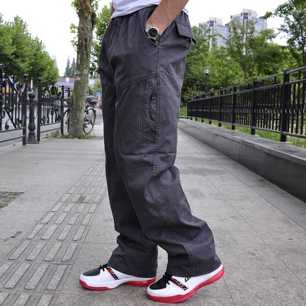 New Cotton Men's Cargo Pants Casual Loose Mens Pant Multi Pocket Military Long Trousers Men Plus size