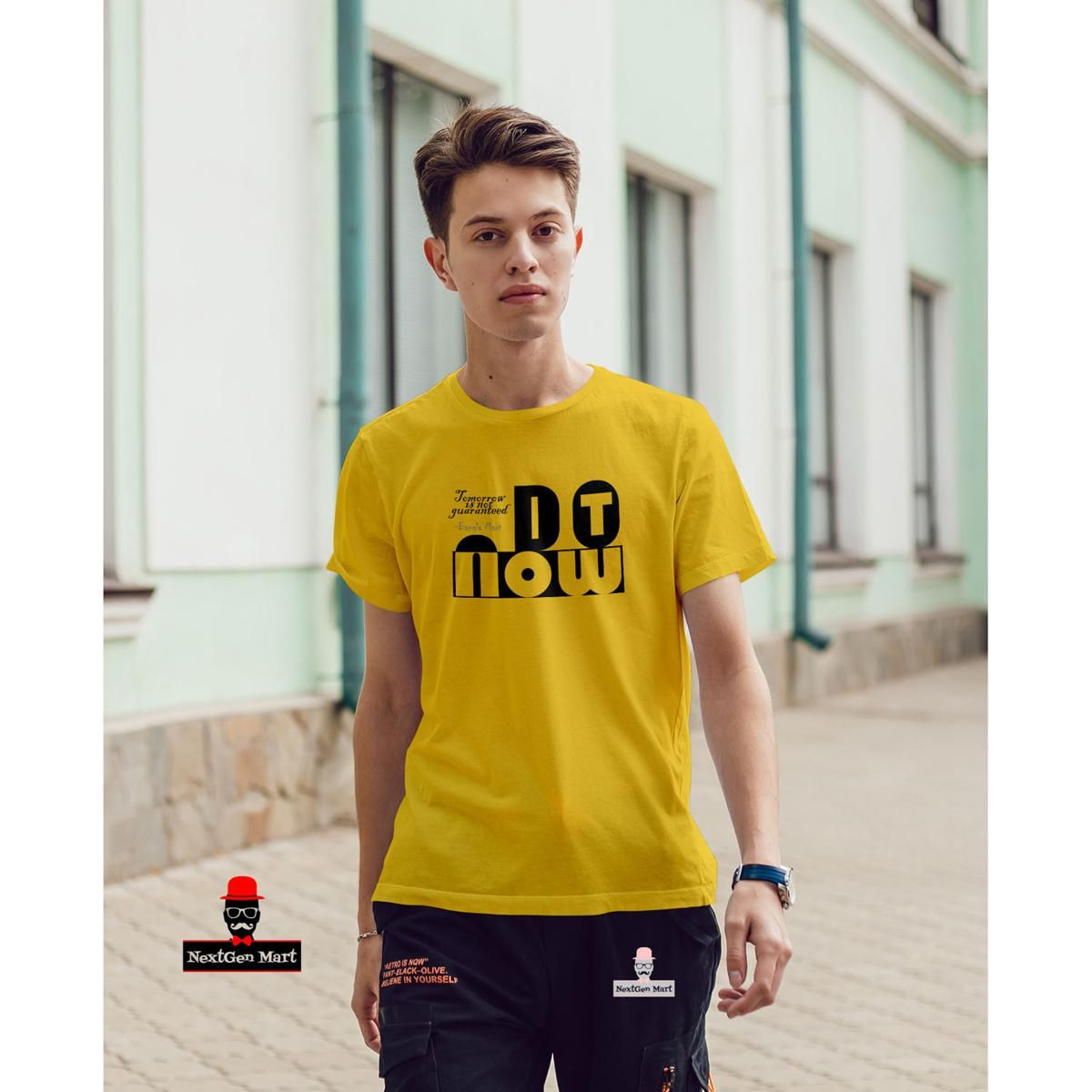 Menz stylish half hata t-shirt with now do it symbol
