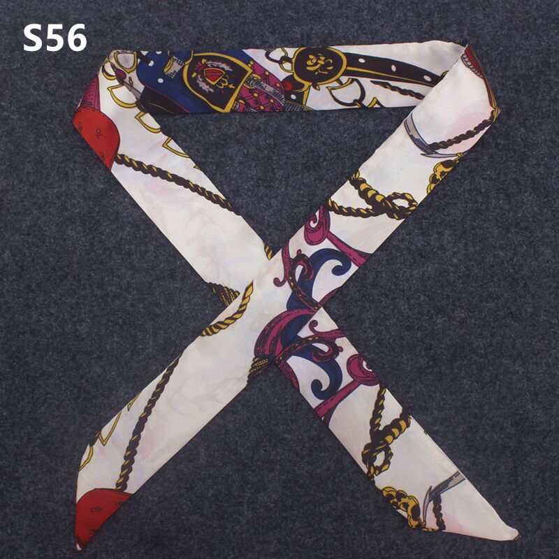 100 colors Emulation Silk Leopard Small Bag Handle headband Scarf Women Fashion Luxury Brand Hair Tie Ribbon Scarf