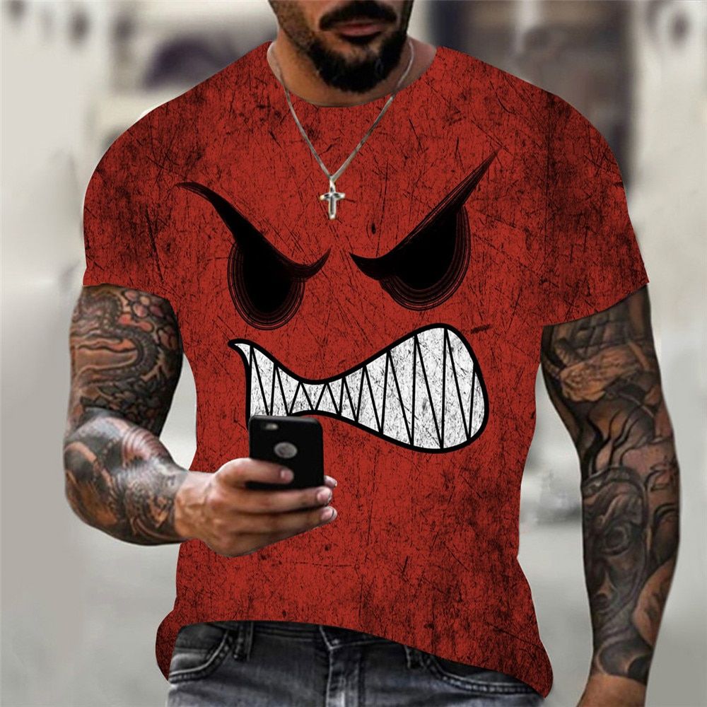 XXOO 3D printing men's T-shirt summer casual Harajuku -hop short-sleeved street fashion round neck top T-shirt