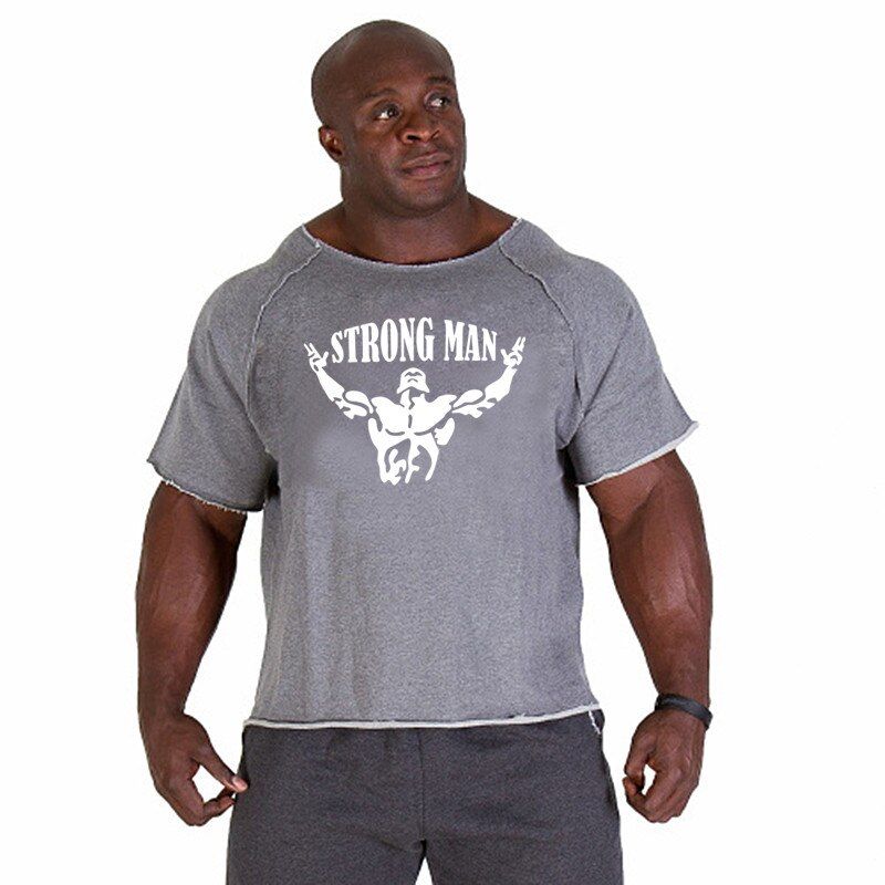 fashion brand cotton t shirts tops men gyms Fitness shirt mens  weight Bodybuilding workout gym vest fitness men tee