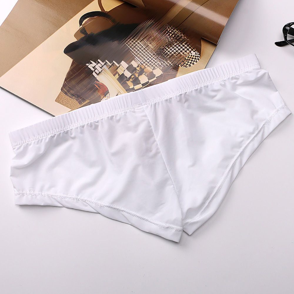 New Mens Elastic Seamless Boxers Ultra-Thin Breathable Boxer Shorts Cueca Ice Silk Seamless Low Waist Soft Underpants