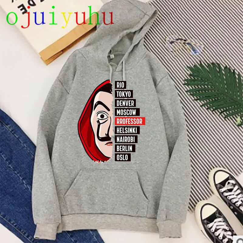 Heist Harajuku Sweatshirt Men/Women La Casa De Papel  Hop Hoodie Fashion House of Paper Fashion Top Tees Female