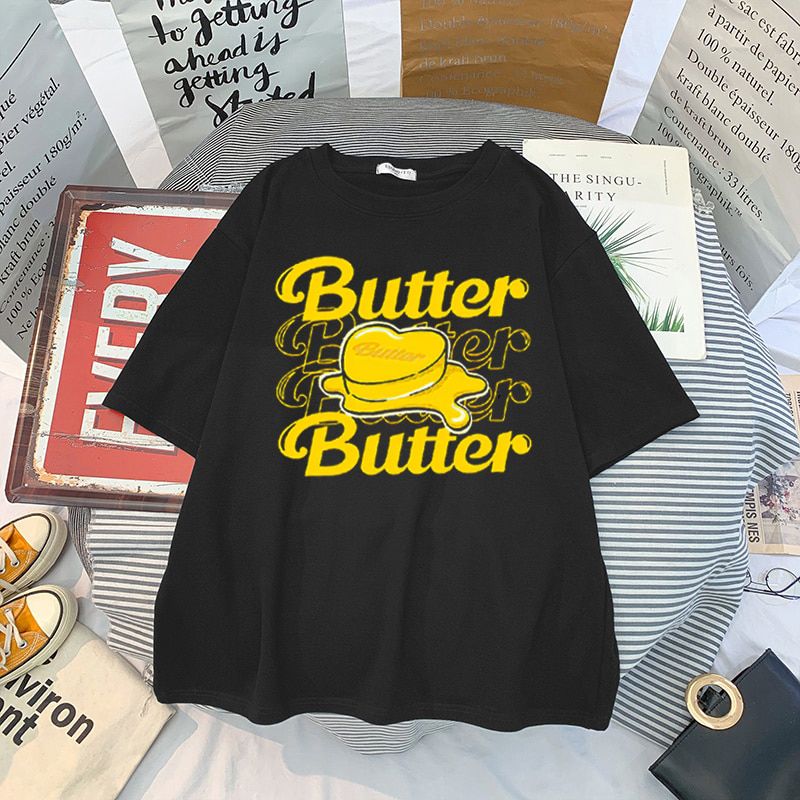 Summer New album Butter Harajuku T-shirt Ladies T-shirt Korean KPOP Kawaii T-shirt Women Ullzang Graphic T-shirt Women 9 colors
