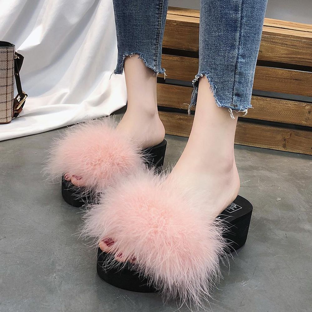 Women's Fashion Casual Shoes Outdoor Slippers Summer Wedge Heeled Slipper