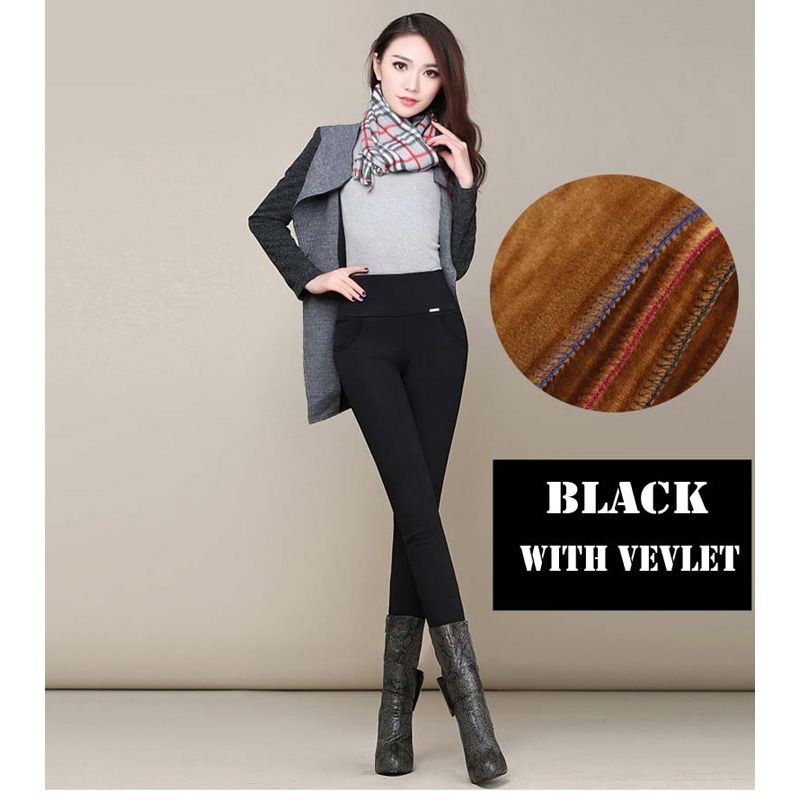 winter warm high Elastic Waist Casual stretch Skinny Pencil Pants Women trousers Plus size Clothing Female Leggings