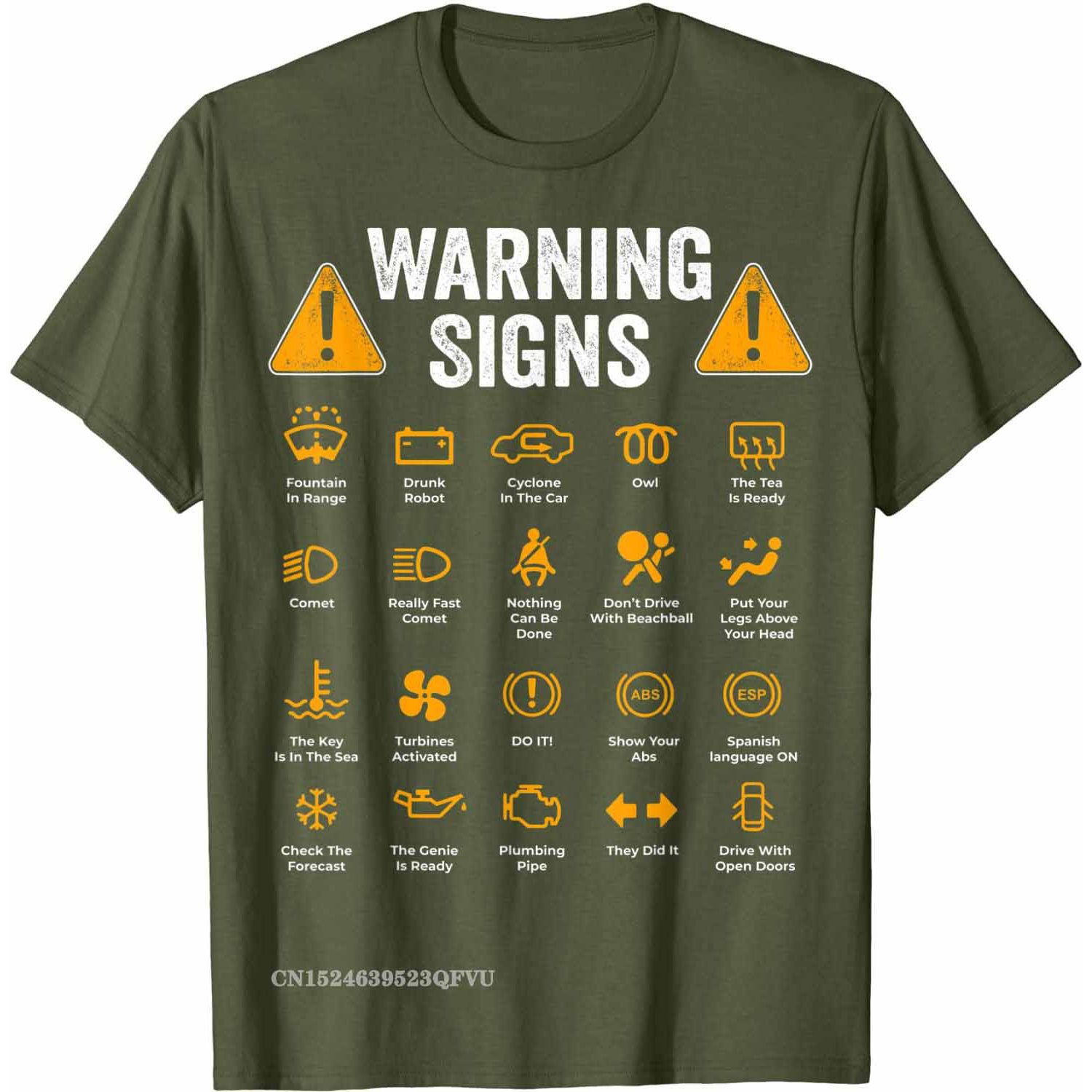 Funny Driving Warning Signs 101 Auto Mechanic Gift Driver T-Shirt Fashion Casual T Shirt Cotton Mens Tops Tees Casual