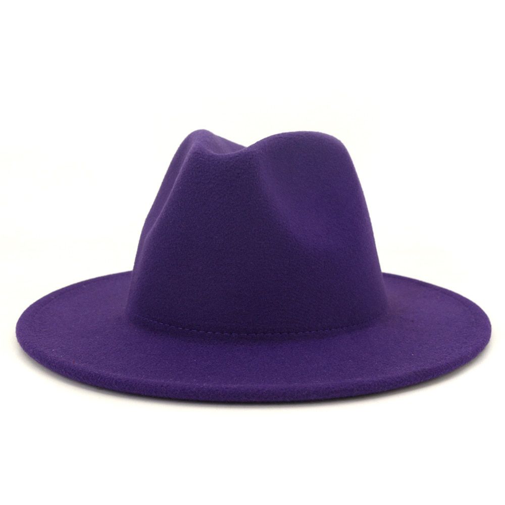 fedora for men hats for women ple woolen hat jazz hats British style hat Fashion hat autumn winter big along Multicolor hat