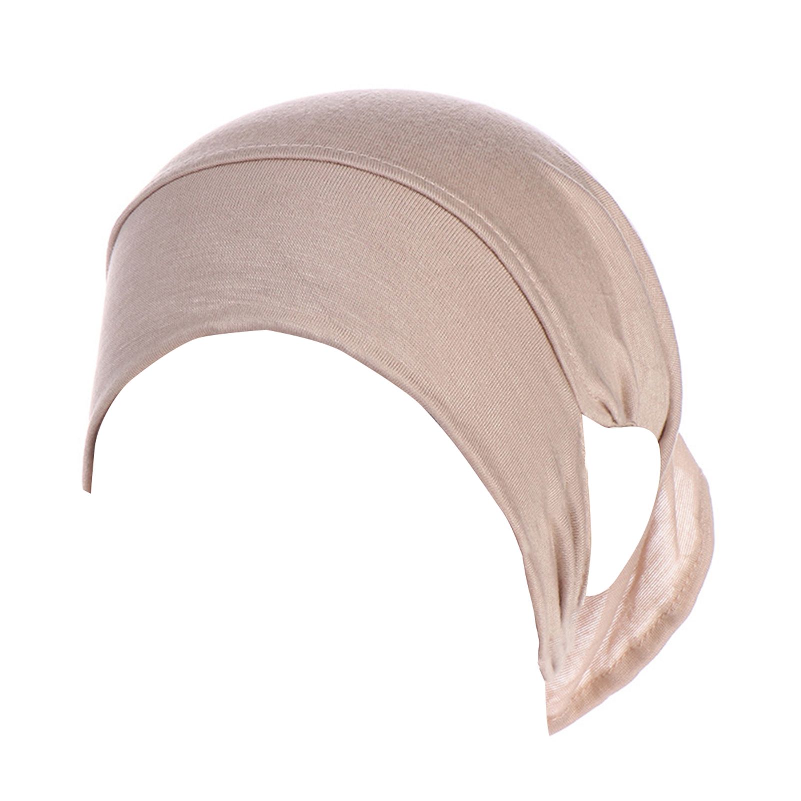 Female Turban Bonnet With Ear Hole Glossy Windproof Turban Hat