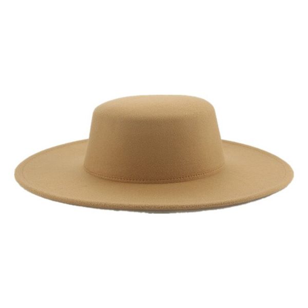 Hat Fedoras 9.5cm Big Wide Brim Hat Women Winter Men Hats Cowboy Felted Hats for Women Street Band New Fedora SombrDe Mujer