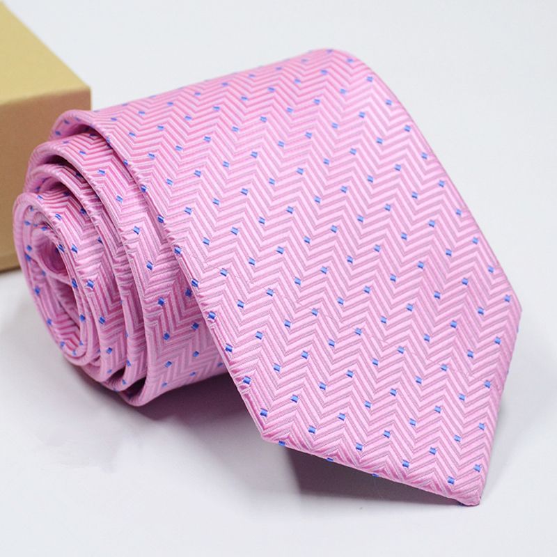 Loldeal Men's Tie Products  New Business Pure Color Striped 8C Arrow Jacquard Tie