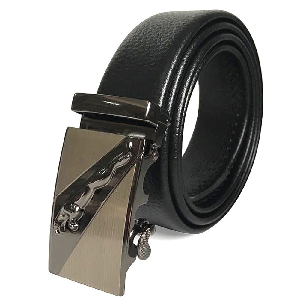 Yfashion Men Scratch-resistant Edging cro Fiber Waist Belt Automatic Buckle Litchi ain Belt Lengh