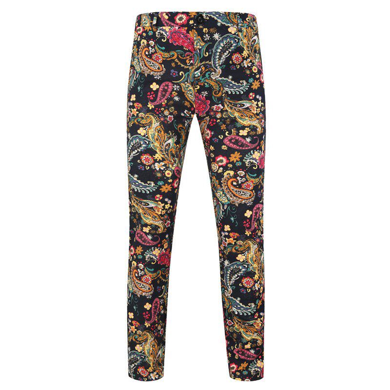 2022 Spring and Autumn Fashion New Men's Casual Floral Suit Pants / Men's Personality Flower Trousers