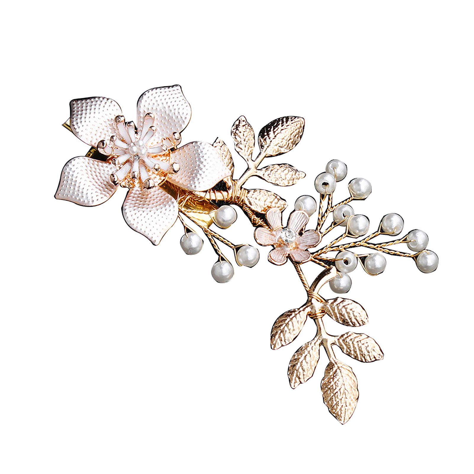 Fashion Wedding Prom Flower Branch Faux Pearl Hairpin Bridal Hair Clip Hair Accessories