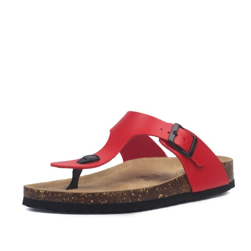 Summer Men Cork Slippers PU Leather Men's Sandals Fashion Flip Flops For Men Mule Clogs Slippers Footwear