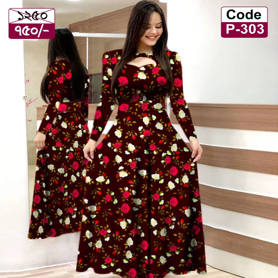 exclusive new unique stylis neck cut long Kurti Coffee