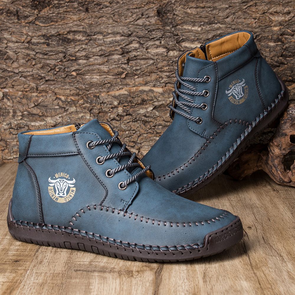 Men Microfiber Leather Side Zipper Ankle Boots Shoes