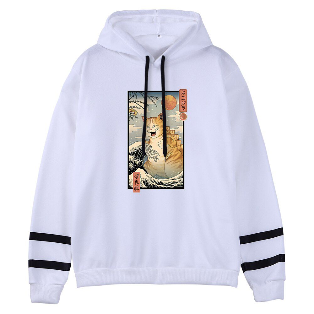 Japanese Hoodie Huge  Pattern Printing Male Hoodies Comfortable Punk Men Sweatshirts Vintage High Quality Mens Pullover