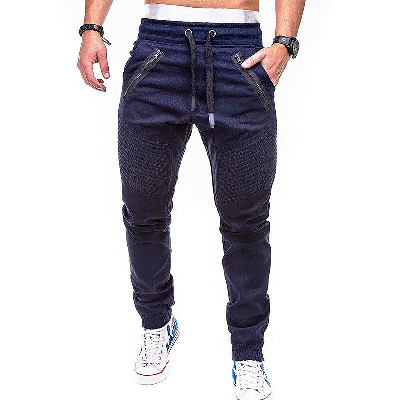 Men Casual Joggers Pants Solid Thin Cargo Sweatpants Male Multi-pocket Trousers Mens Sportswear Hop Harem Pencil Pants