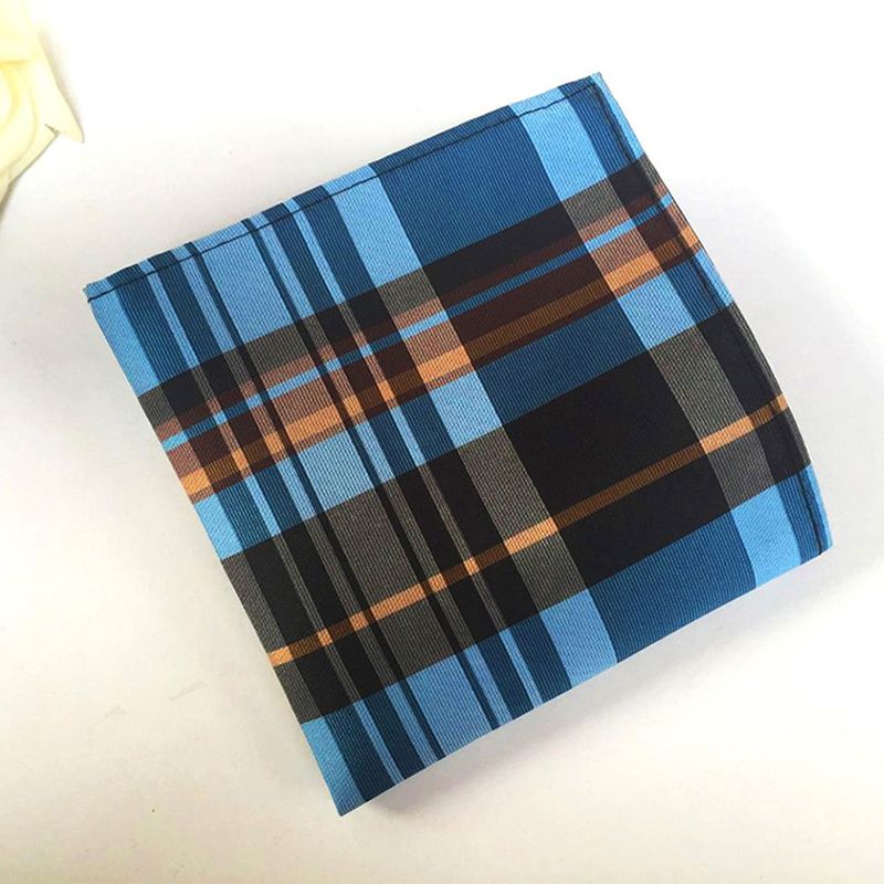 Loldeal Men'S Handkerchief 2021 Polyester Material Fashion Plaid Suit Pocket Square