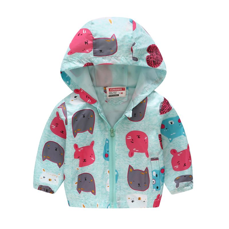 Kids Boys Girls Hoodies Winter Floral Zipper Jacket Jumper Sweatshirt Coats Tops