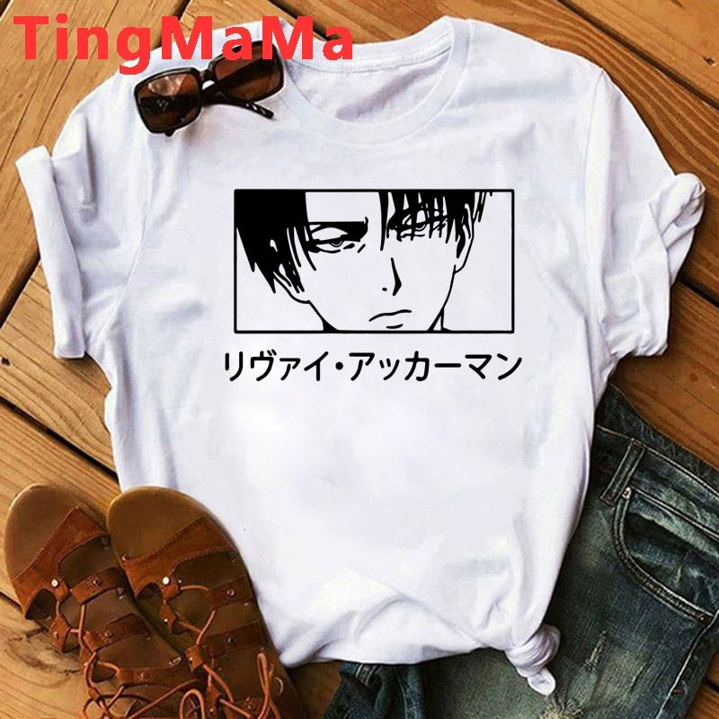 Jnese Anime Attack on  T Shirt Men Kawaii Cartoon Shingeki No Kyojin T-shirt Harajuku s Attack Graphic Tees Mlae