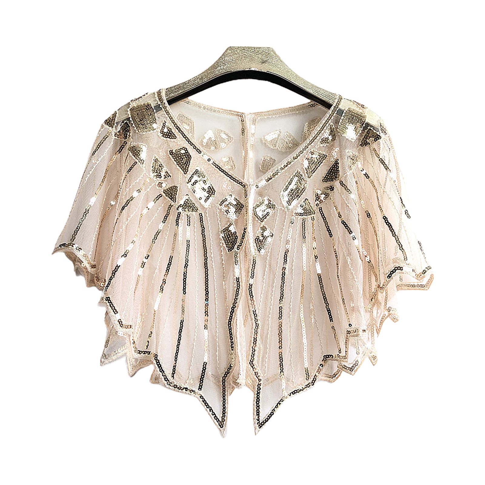 Women Shawl Lightweight Beaded Sequin Flapper Women Shawl