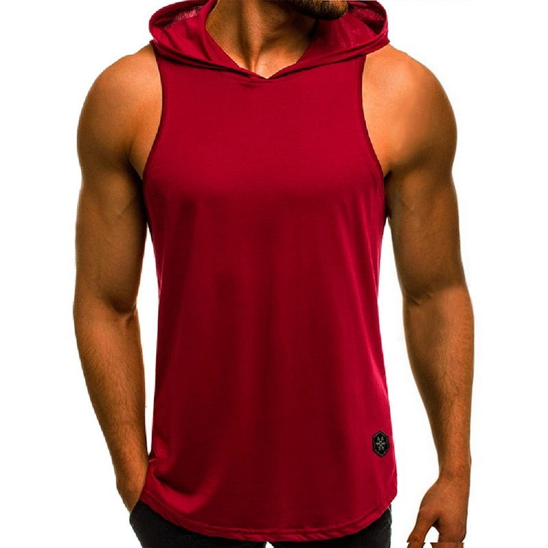 Men Sleeveless TaTops Bodybuilding Hoodie Tops  Vest Summer Casual Hoody Men Vests