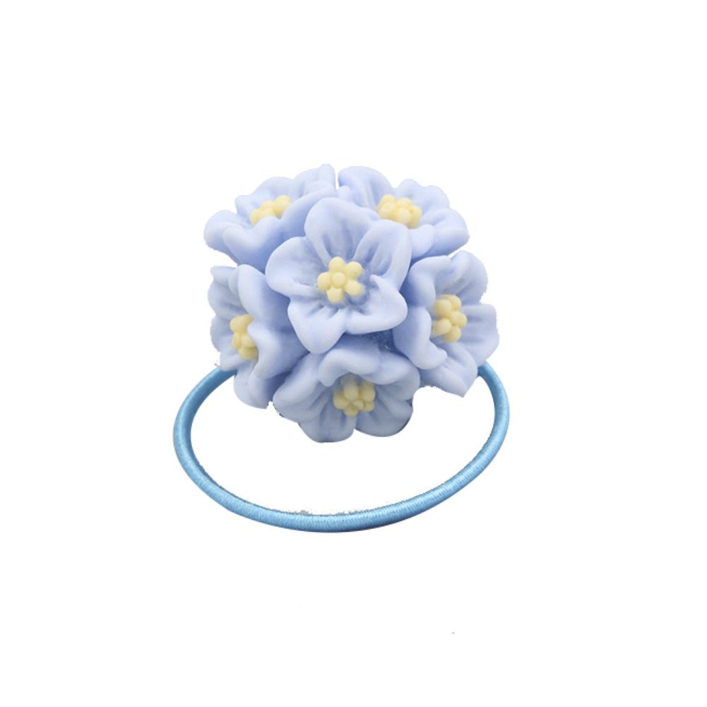 Girl Fashion Bright Color Flower Decor Hair Rope Band Scrunchy Ponytail Holder
