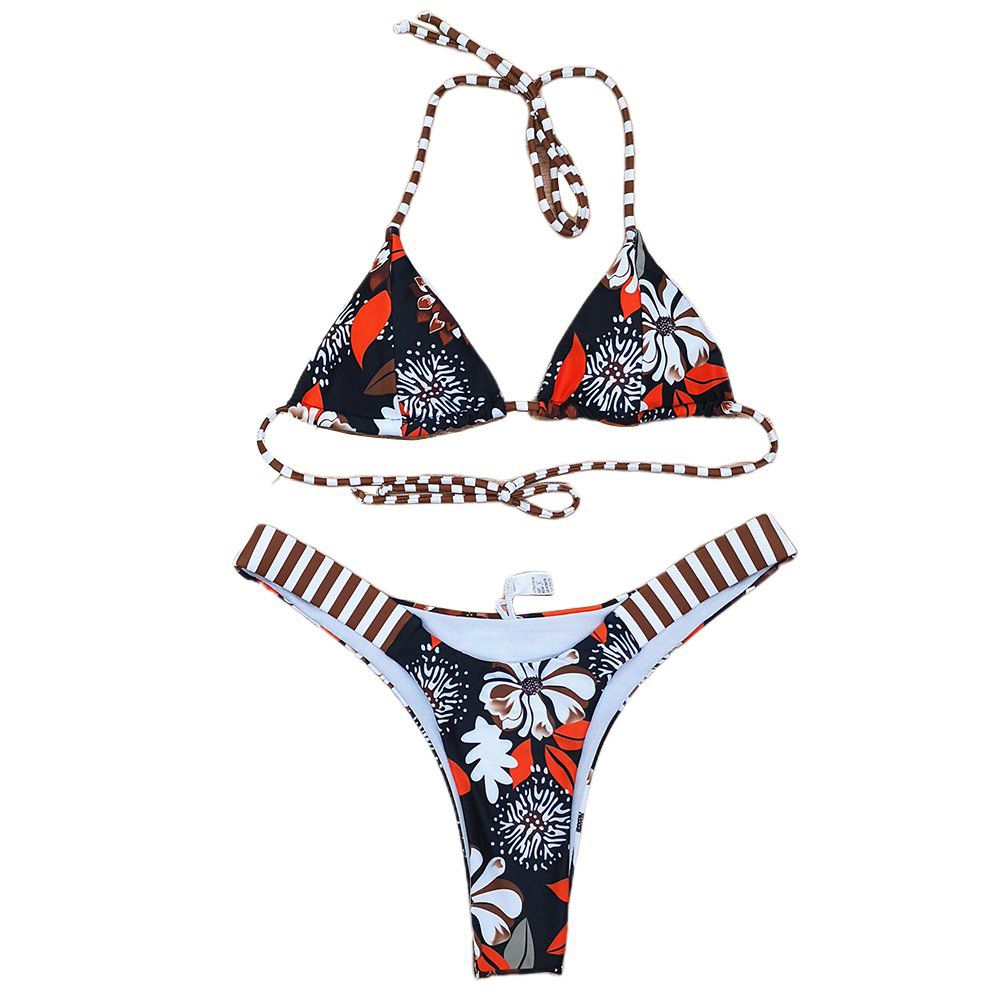 TE Female Fashion Bikini Sexy Bikini Fashion Swim Suit Halter Bathing Suit With Special  Digital  Print  For  Women & Girls