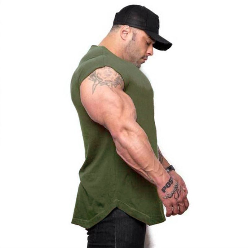 Muscle Guys Brand Soild bodybuilding clothes mens singlet gyms stringer tatop men fitness vest cotton sleeveless shirt