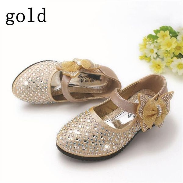 Fashion Girl's Lovely Princess Style Leather Shoes Girl High Heel Shoes Dance Dress Shoes Size 26-36