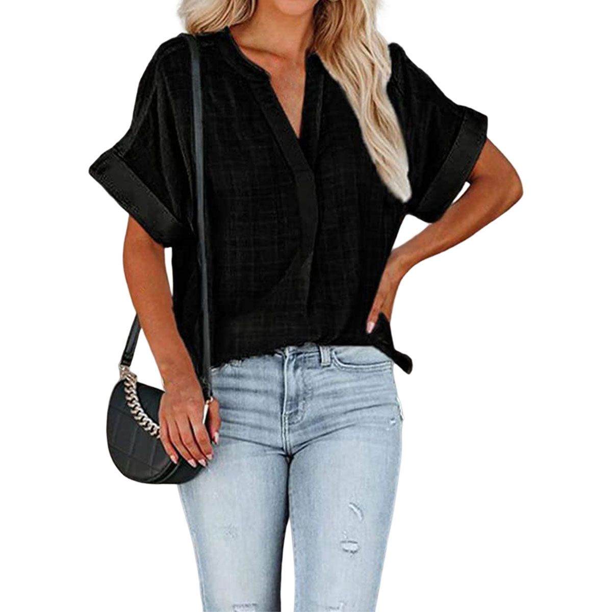Summer Blouse Soft Split Women Shirt