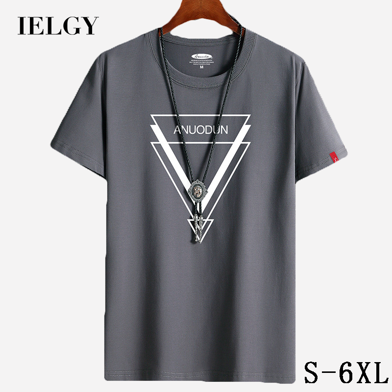 IELGY New summer men's t-shirt tide brand trend half-sleeved casual loose large size cotton short sleeve