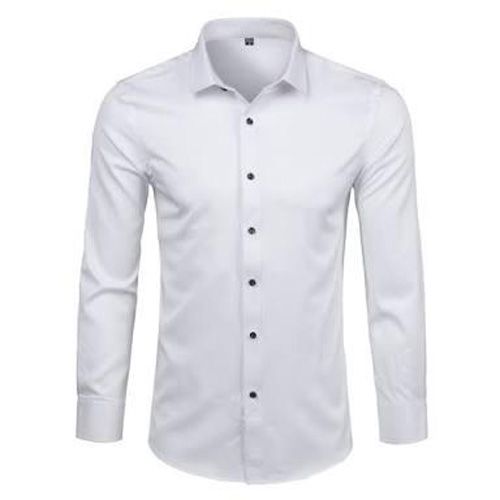 White Oxford Cotton Casual Long Sleeves Shirt For Men