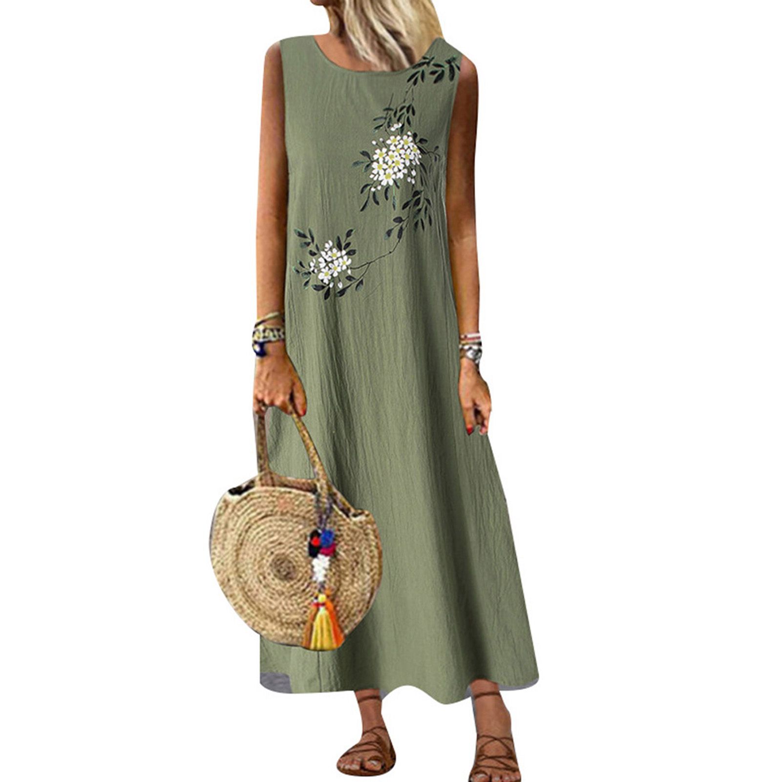 Women Dress Round Necks Elegant Printed Dress