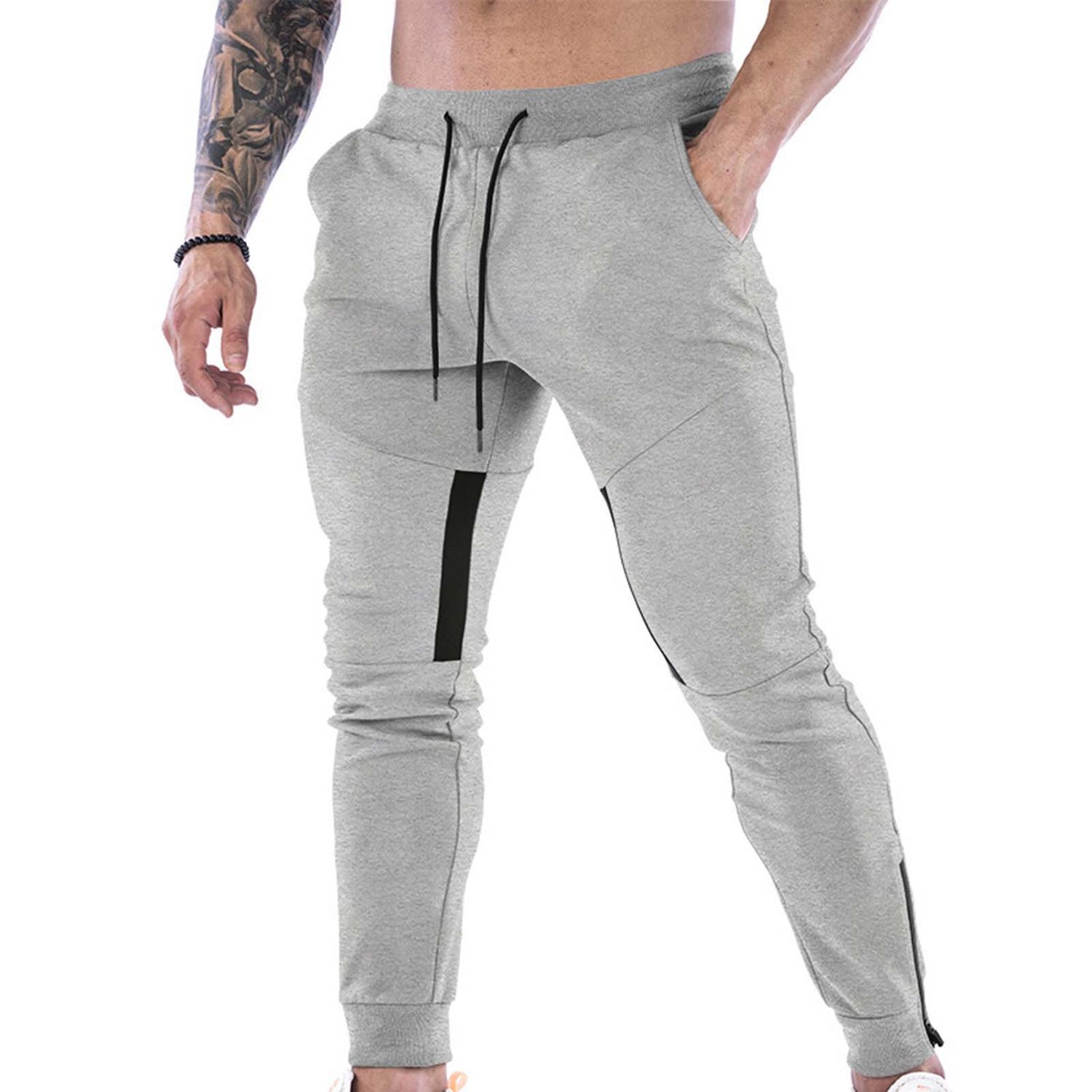 Male Trousers Pockets Elastic Waist Fall Trousers
